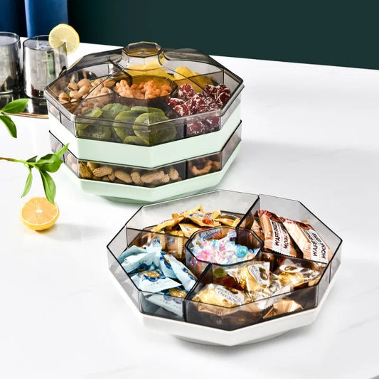 Rotatable Multi Compartments Dry Fruit Tray